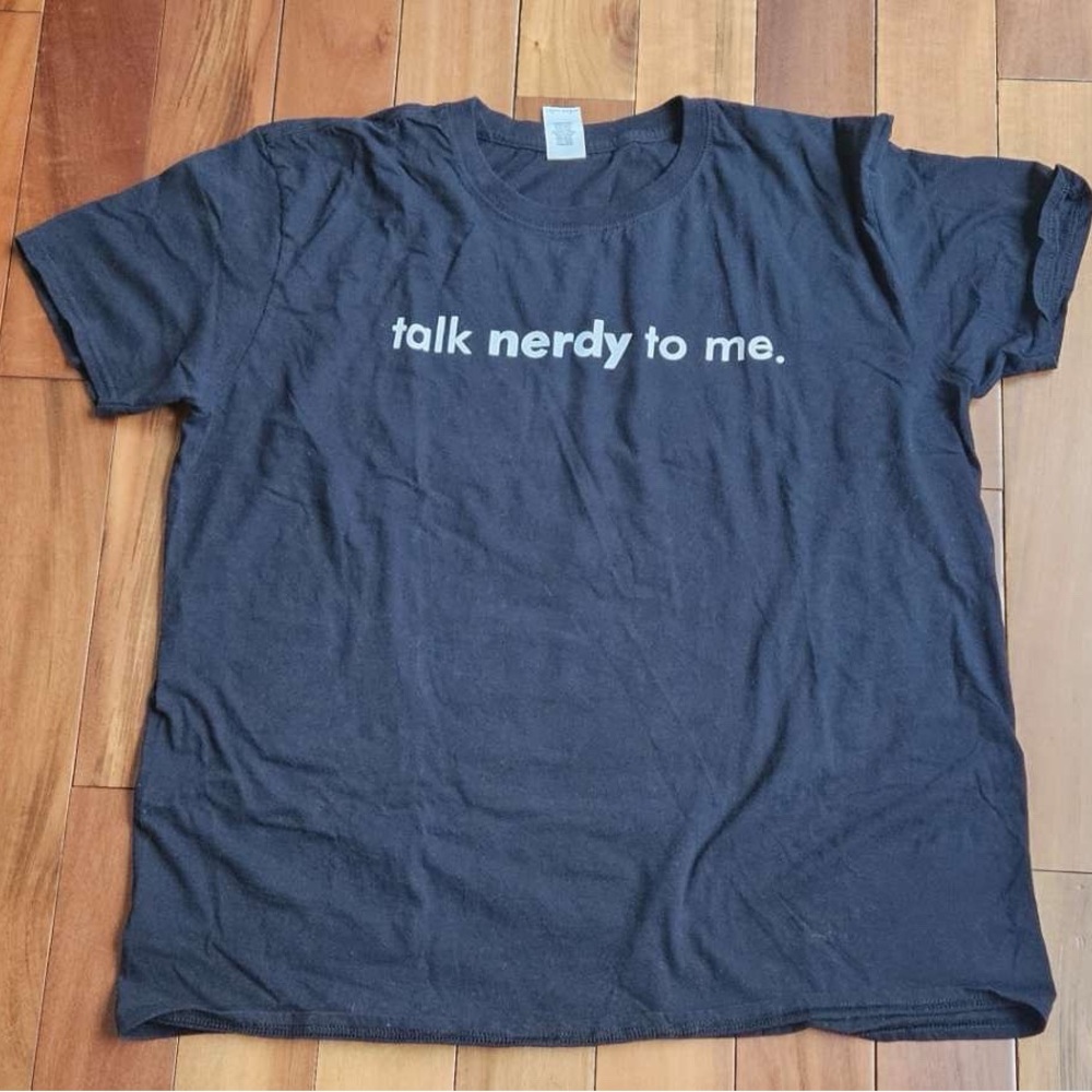 Gildan Black 'Talk Nerdy to Me' T-Shirt